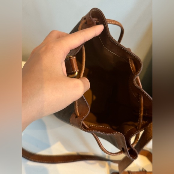 Celine Macadam Vintage Blason Brown Leather Drawstring Bucket Shoulder Bag - Picture 11 of 14